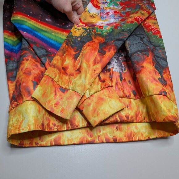 Christmas Sweatshirt Galaxy Dinosaur Flying Cats Pigs Santa Hat Rainbow Medium - Picture 8 of 15